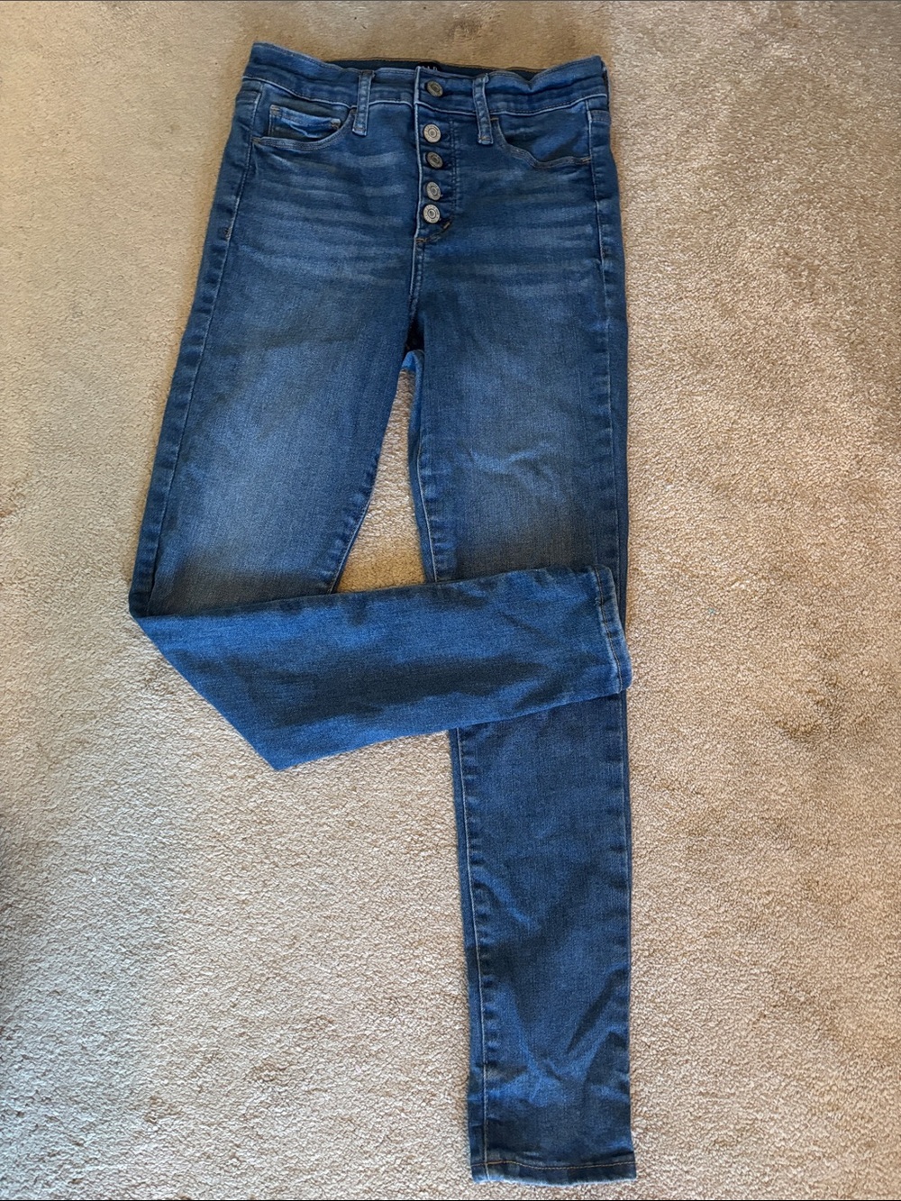GAP High-Rise Button-Fly Women's Skinny Jeans - Dark Blue
